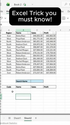 Excel Tips & Tricks you need to know | Search Box using Filter Formula #excel #exceltips #filter
