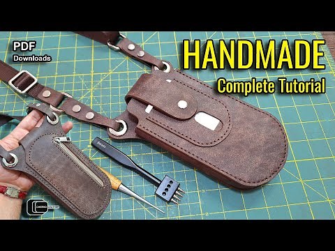 Hand-Stitched Leather Bag Tutorial | Pattern Design in AutoCAD + Professional Stitching - Free PDF