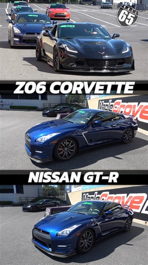 Z06 Corvette vs Nissan GT-R 65mph Roll Start Race Motive @ Pocono Raceway, PA | import2race.com