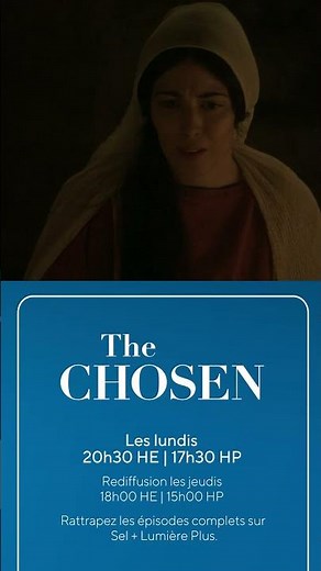 THE CHOSEN saison 1 au Canada et en français sur Sel + Lumière TV