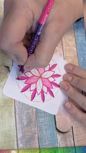 Geometric Flower | Draw With Me #shorts