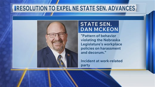 Resolution to expel NE state sen. advances