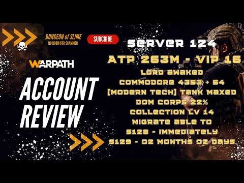 Server 124 - ATP 263m - VIP 16 - LORD AWAKED - COMMODORE 4353 - MODERN TECH TANK MAXED