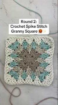 Round 2: Spike Stitch Granny Square Tutorial 🧶✨ Easy Crochet Granny Square