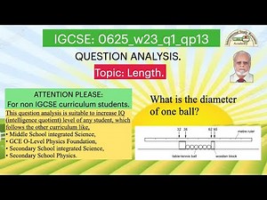 IGCSE 0625_w23_q1_p13, Measurement of length, IGCSE physical quantity question.