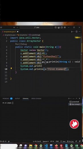 From Beginner to Expert: Adding Elements to Java Vector. #java #coding #programminglanguage