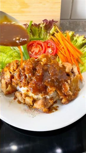 ไก่ราดซอสเทอริยากิ นุ่มฉ่ำอร่อยมาก
