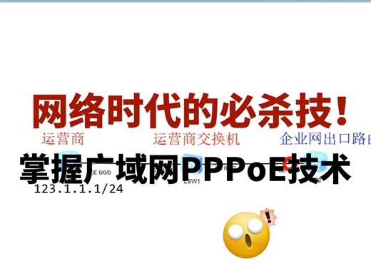 网络时代的必杀技！掌握广域网PPPoE技术