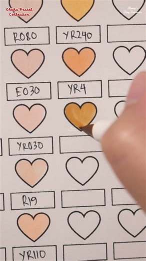 Color Swatch : Ohuhu Marker 90 pastels color collection p3 緒に色見本を作ろう：アルコールマーカー #shorts