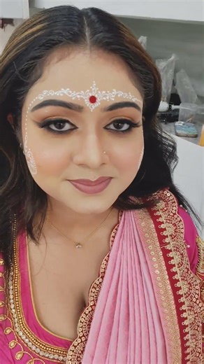 1st model shoot 🎊 pink bridal look 😍#makeup #bridelmakup #bridalkolka #bts