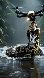 Drone Over Python in Rain #rain #nature #wildlife #python #shorts