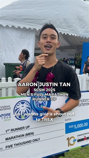 SPORT PLUS MEDIA on Instagram: "A first podium finish at the SCSM National Championship for @aaronjustintwj, who bounces back from his 2019 disappointment to clinch runner-up spot. Aaron specifically requested that @sportplus.sg help carry this shoutout to his training mates @trex_sg and @runsohfast for his marathon guidance for the past year in the lead up to this national championship. Full round-up available at www.sportplus.sg/singapore-marathon #SCSM2025 #SgMarathon"