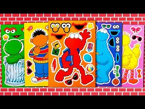 SESAME STREET STICKER BOOK MAKEOVER | ELMO, BIG BIRD, COOKIE MONSTER FUNNY STICKER ACTIVITY