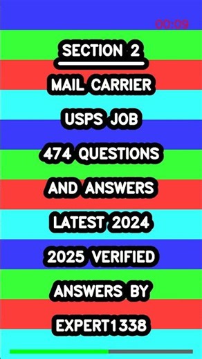 Mail carrier USPS Job 474 Questions and Answers Latest 2024 2025 Verified Answers by Expert1338 Late
