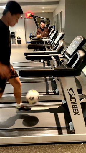 164K views · 2.2K reactions | Most alternating football (soccer) touches with the feet on a treadmill in 30 seconds ⚽ 75 by Caleb Wu  | Guinness World Records | Facebook