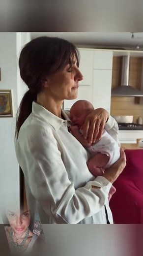 AMBRA ANGIOLINI cradles Bea, Jolanda's newborn granddaughter 💖