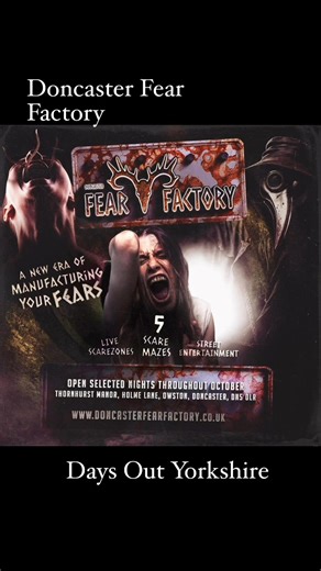 Face your fears and take a stroll in the woods with at Doncaster Fear Factory Live action scare mazes Scare zones Live entertainment Roaming actors Food and drink Funfair #feelthefear #doncasterfearfactory #Halloween #scaremaze #daysoutyorkshire | Days Out Yorkshire