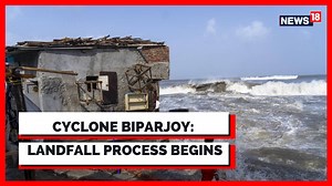 1.7K views · 22 reactions | The landfall process of the cyclonic storm over the Gujarat coast started. Strong winds and heavy rains have lashed the parts of the state. See what happened earlier today! https://www.news18.com/india/cyclone-biporjoy-live-tracking-biparjoy-news-red-alert-today-gujarat-rain-windy-livenews-8081131.html #Cyclone #Biparjoy #CycloneBiparjoy | News18 | Facebook