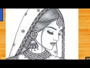 How to draw a Indian Traditional woman || Pencil sketch tutorial || Girl drawing || Drawing tutorial