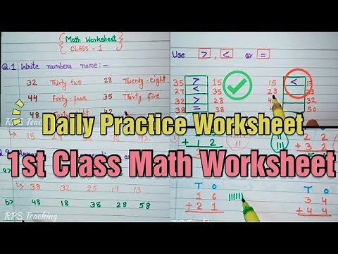 Class 1 Math Worksheet | Math Homework Worksheet for Class 1 | How to teach 1st Class Math