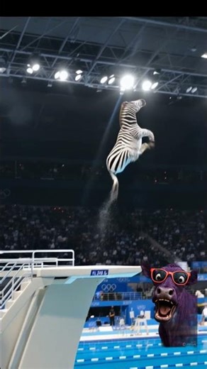 AI Zebra Goes for a Swim! 🦓💦#shorts