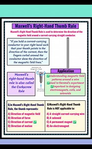 "Maxwell's Right-Hand Thumb Rule – Thumb shows current, fingers show magnetic field! 🔁 Simple rule, powerful concept! ⚡🧲" #MaxwellRule #RightHandThumbRule #MagneticField #Electromagnetism #PhysicsReels #ScienceFacts #NEETPhysics #JEEPhysics #Class12Physics #StudyReels #ConceptSimplified #JoshStudyPoint #PhysicsLovers | Josh Study point