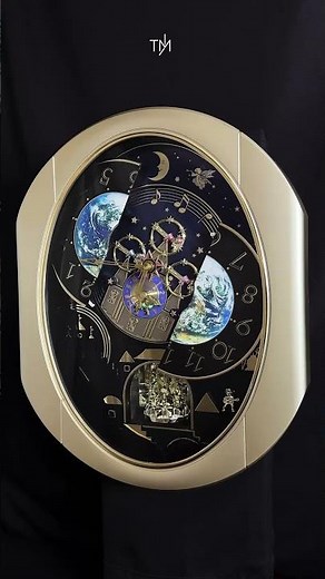 Rhythm Small World "Peaceful Cosmos" Magic Motion Musical Karakuri Clock - 4MH751AR19