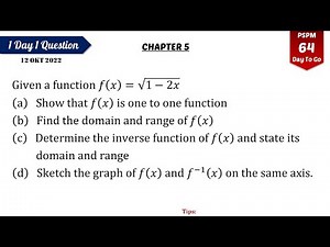 Find Domain and Range of a function, its inverse and sketch graph