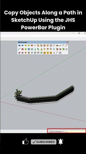 Copy Objects Along a Path in SketchUp Using the JHS PowerBar Plugin