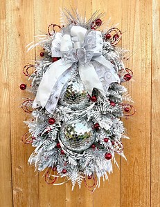 Disco Ball Christmas Swag: Silver & Red Holiday Decor - Etsy Canada