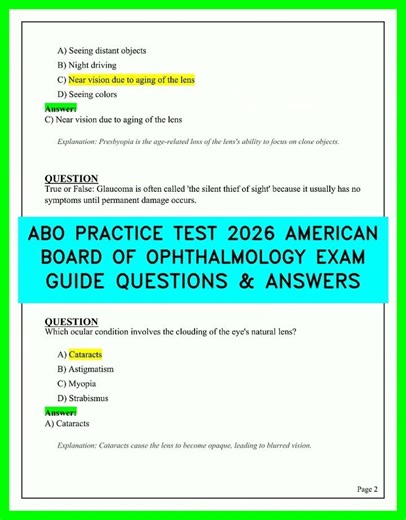 2026 American Board of Ophthalmology Exam Guide: ABO Practice Test Questions and Answers