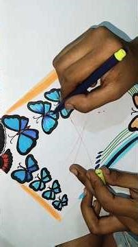 how to draw border design | #shorts