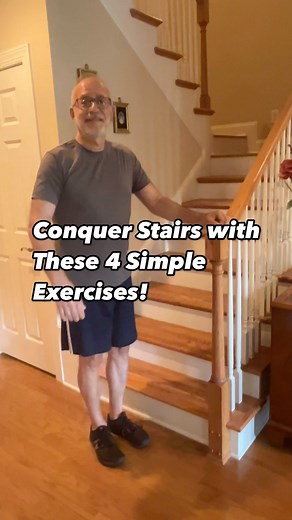 Mitch | 72 y/o Senior Fitness Trainer | Going up and down stairs can be challenging, but the right exercises can make them easier to navigate. Here are 4 exercises that will... | Instagram