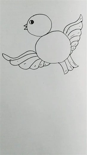 How to draw easy flying bird sketch // easy drawing ideas#beautyofart #viralart