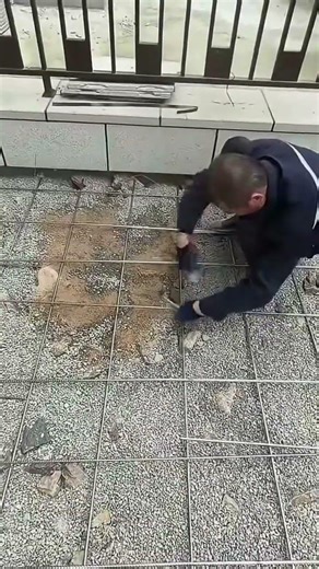 Fastening small iron rod frames before terrace floor casting #shorts