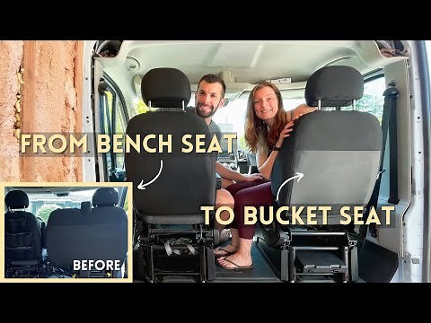 BENCH SEAT TO BUCKET SEAT | Brand New Airbag! | PROMASTER VAN BUILD SERIES | Ep 14