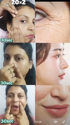 Remove Eye Wrinkles, Smile Lines & Slim Your Nose! 😱 #FaceYoga
