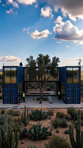 Shipping Container House Timelapse | Modern Architecture Documentary #shorts #containerhome