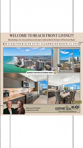 ➡️ Smart Penthouse Living with Dual Beach Views – Clearwater Beach Luxury! 🏡🌅