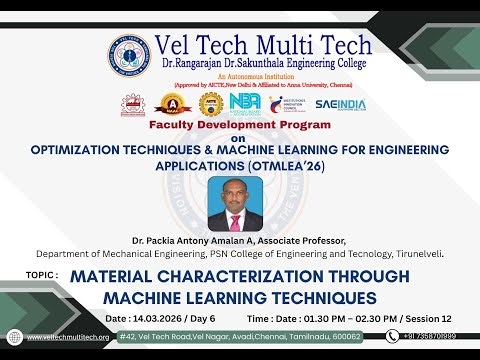 Online FDP - Optimization Techniques & Machine Learning for Engineering Applications - Day 6 S 12