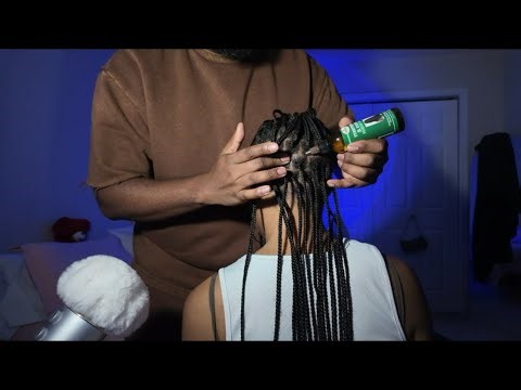 ASMR Oiling My Girlfriend Scalp 💆🏽‍♀️✨