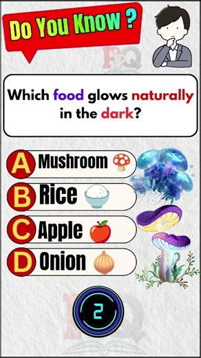 Which Food Glows Naturally in the Dark? 🌙🍄 | Amazing Food Quiz #shorts
