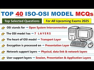 ISO-OSI Model MCQs | Computer Networks | Most Important Questions for All Upcoming Exams