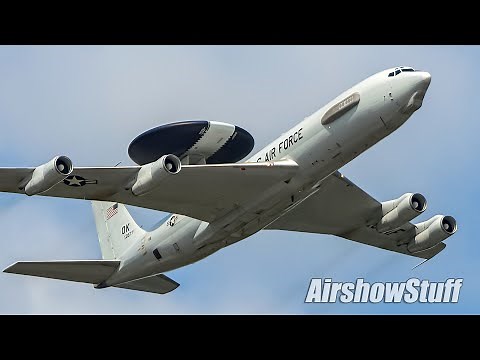 USAF E-3 Sentry (AWACS) Flybys - Airshow London 2021