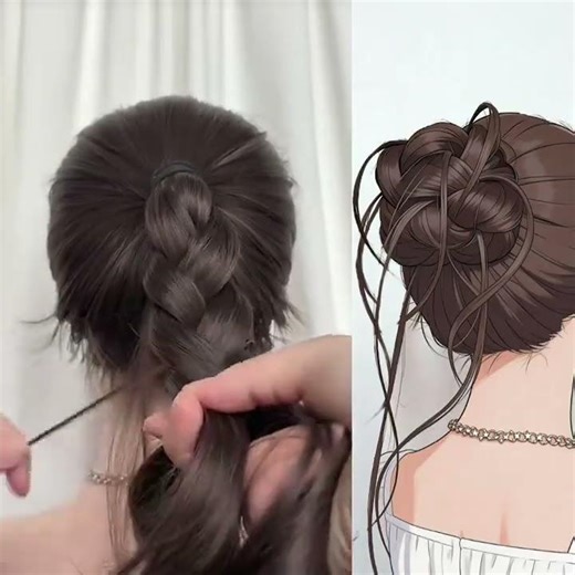 Effortless Flower Bud Bun Updo: A Quick & Stylish Hair Tie Hack