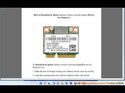 Download & update Atheros wireless network adapter Drivers for Windows