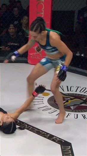 One Kick FINISHED HER #mma #invictafc #shorts
