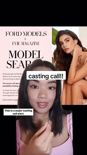 BREAKING: Have you ever wanted to model and be featured in a gorgeous editorial in a print magazine?@eviemagazine is opening its very first MODEL SEARCH. One lucky girl will be flown out to NYC or Miami with a friend to shoot with a world-class photographer and have her beauty showcased in Evie Magazine’s 2023 print issue.The winner will also receive the opportunity to be signed by Ford Models, one of the biggest modeling agencies in the world!TO ENTER:⁠• Access the contest portal through the li