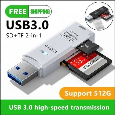 2 in 1 USB 3.0 Card Reader Micro TF sd card Reader usb adapter High Speed Reader | eBay UK