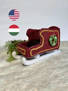 Christmas Sleigh Crochet Pattern | Beginner Amigurumi Sled (PDF Pattern) - Etsy